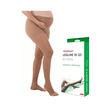 Meia ATM Gestante Legline 15-23mmHg Pé Aberto Sahara - Venosan - Dental Access