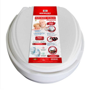 Assento Sanitário Elevado Almofadado com Tampa - Mebuki - Dental Access