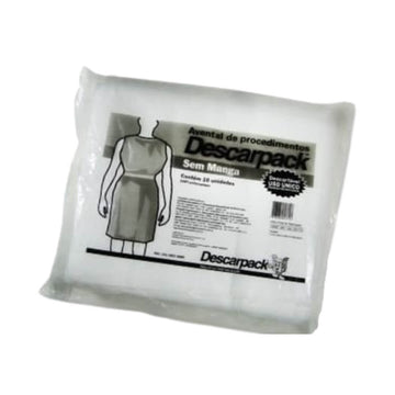 White Procedure Apron Gr20 Sleeveless 10 Units - Descarpack