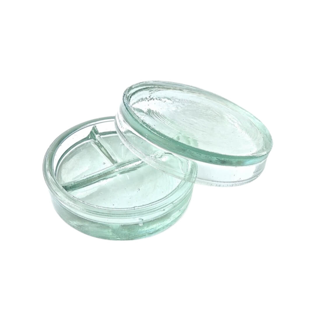Cápsula de Petry com 3 Divisões Vidro Incolor - Preven - Dental Access