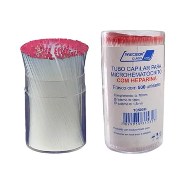 Tubo Capilar p/ Microhematócrito Frasco c/ 500un - Precision
