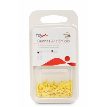 Cunha Anatômica de Madeira Amarela Nº 1 Blister 100Un - TDV - Dental Access