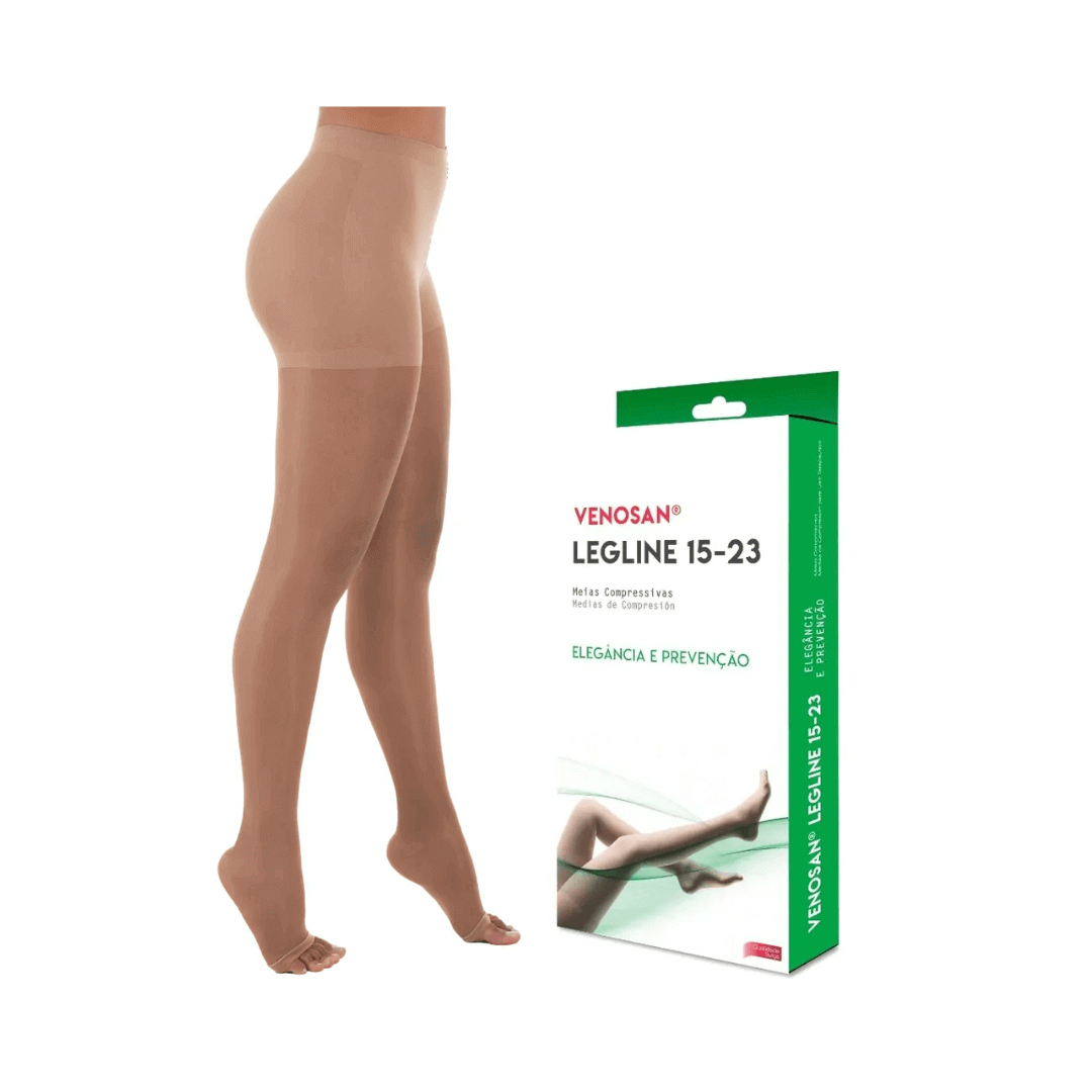 Meia AT Legline 15-23mmHg Pé Aberto Sahara - Venosan - Dental Access