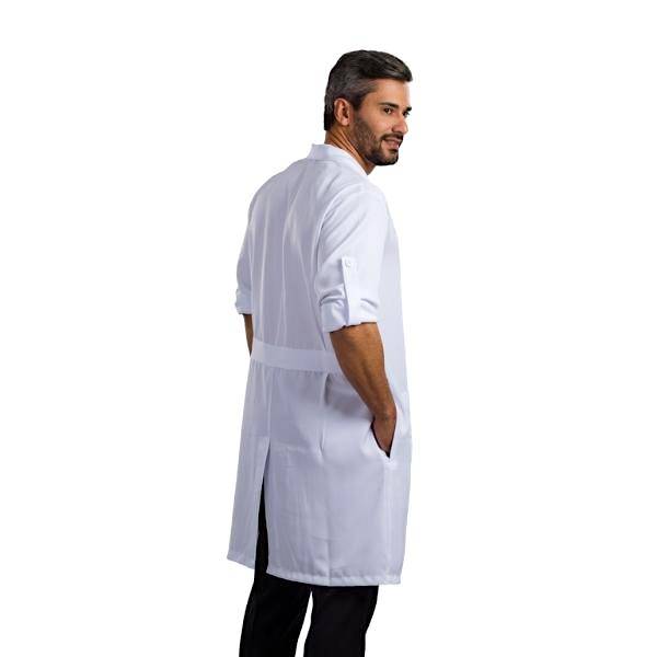 Jaleco Masculino Branco Manga Longa com Martigale - Namastê - Dental Access