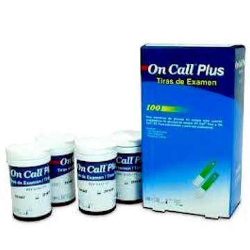 Tiras Teste de Glicose ON CALL PLUS 100 UN - Medlevensohn - Dental Access