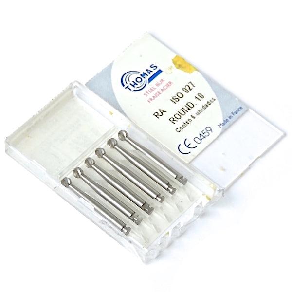 Broca de Aço Esférica CA 10 ISO 027 Cx c/ 6 un - Injecta - Dental Access