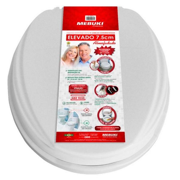 Assento Sanitário Elevado Almofadado com Tampa - Mebuki - Dental Access