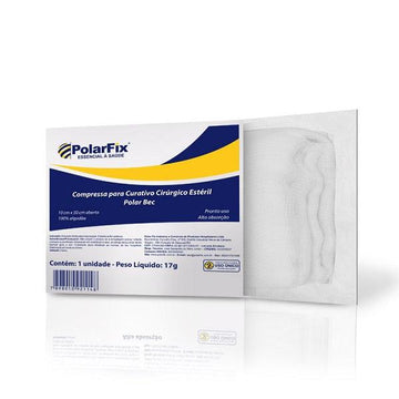 Compressa Algodonada para Curativo Cirúrgico Estéril (10x50)cm - PolarFix - Dental Access