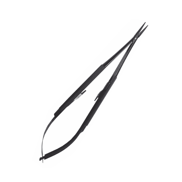 Porta Agulha Castroviejo para Microcirurgia Curvo com Widia 18cm - Quinelato - Dental Access