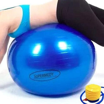 Bola Para Ginástica Com Bomba Para Inflar Azul 65cm - Superm - Dental Access