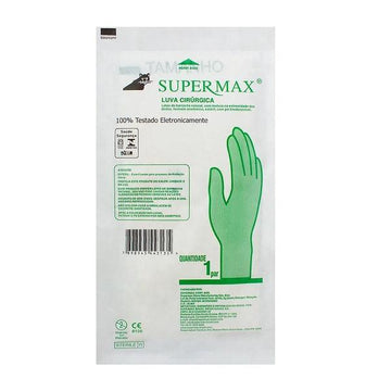 Luva Látex Cirúrgica Estéril Par - SuperMax - Dental Access