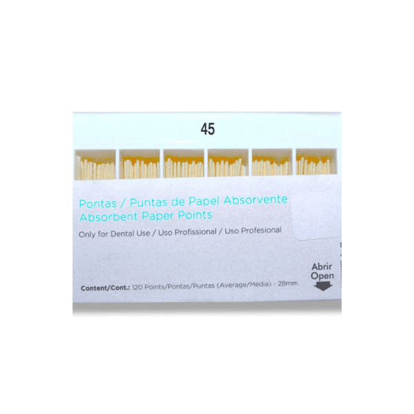 Pontas de Papel Absorvente 28mm com 120 Unidades - Dentsply - Dental Access