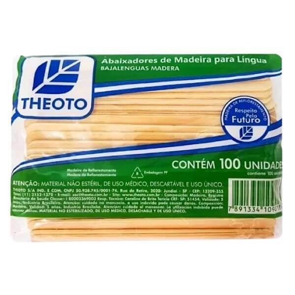 Abaixador de Língua em Madeira 100 Un - Theoto - Dental Access