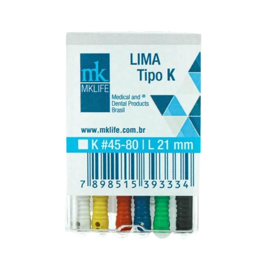 Lima Tipo K 21mm Caixa com 6 Unidades - MK Life - Dental Access