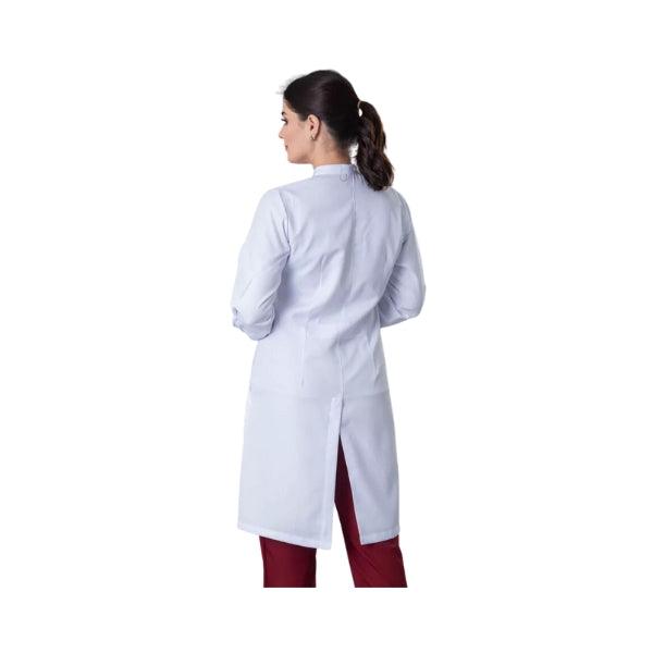 Jaleco Feminino Gabardine Manga Longa Gola Padre com Zíper - Namastê - Dental Access
