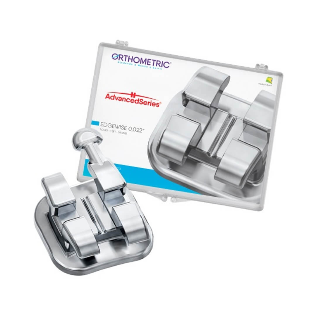Bráquete Metálico Advanced Series Edgewise com Gancho 1 Caso - Orthometric