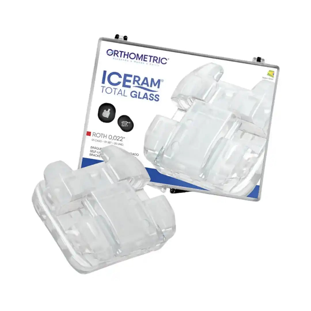 Bráquete Cerâmico Autoligado Iceram Total Glass Roth 0,022 - Orthometric