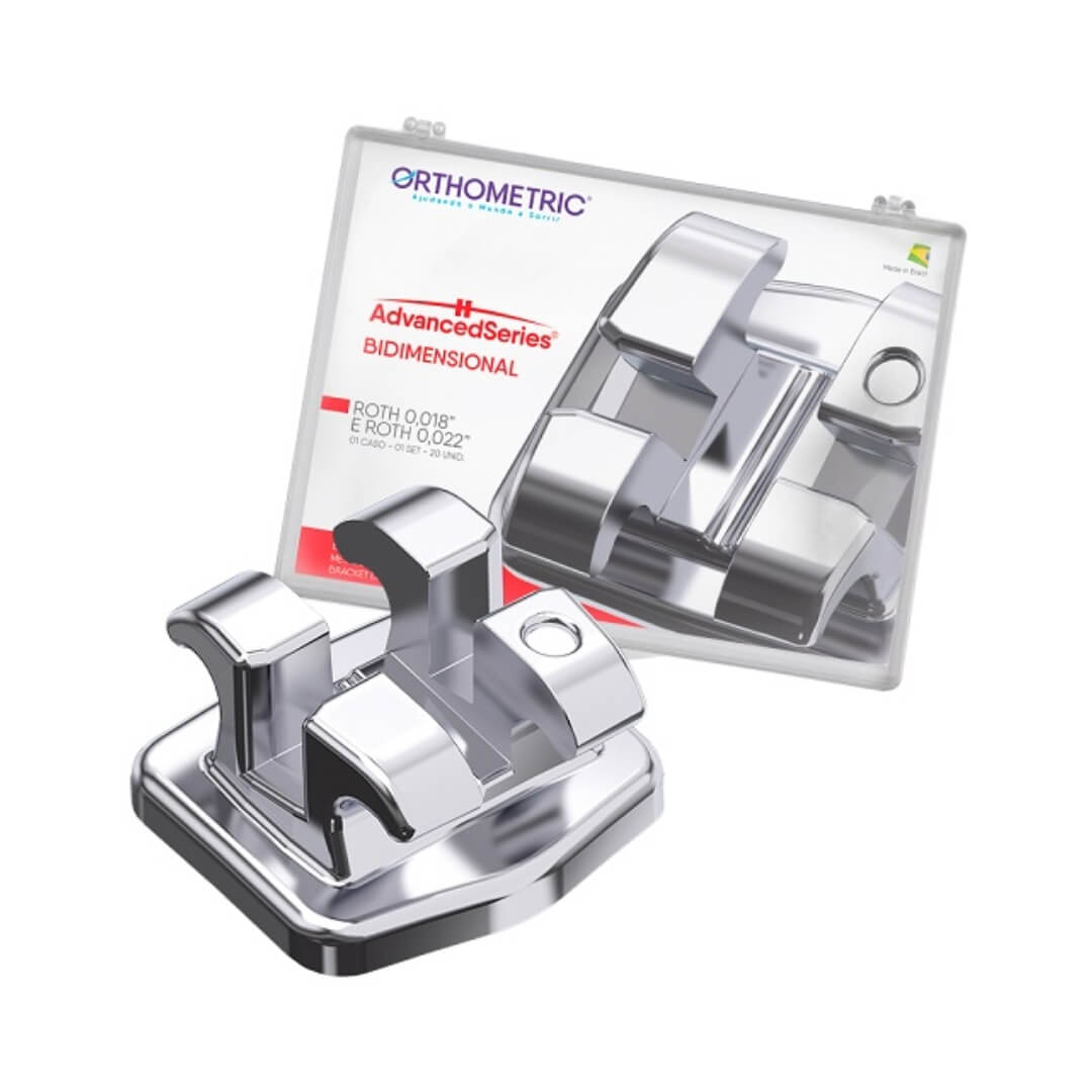 Bráquetes Metálicos Advanced Bidimesional Roth 0,018"/0,022" - Orthometric