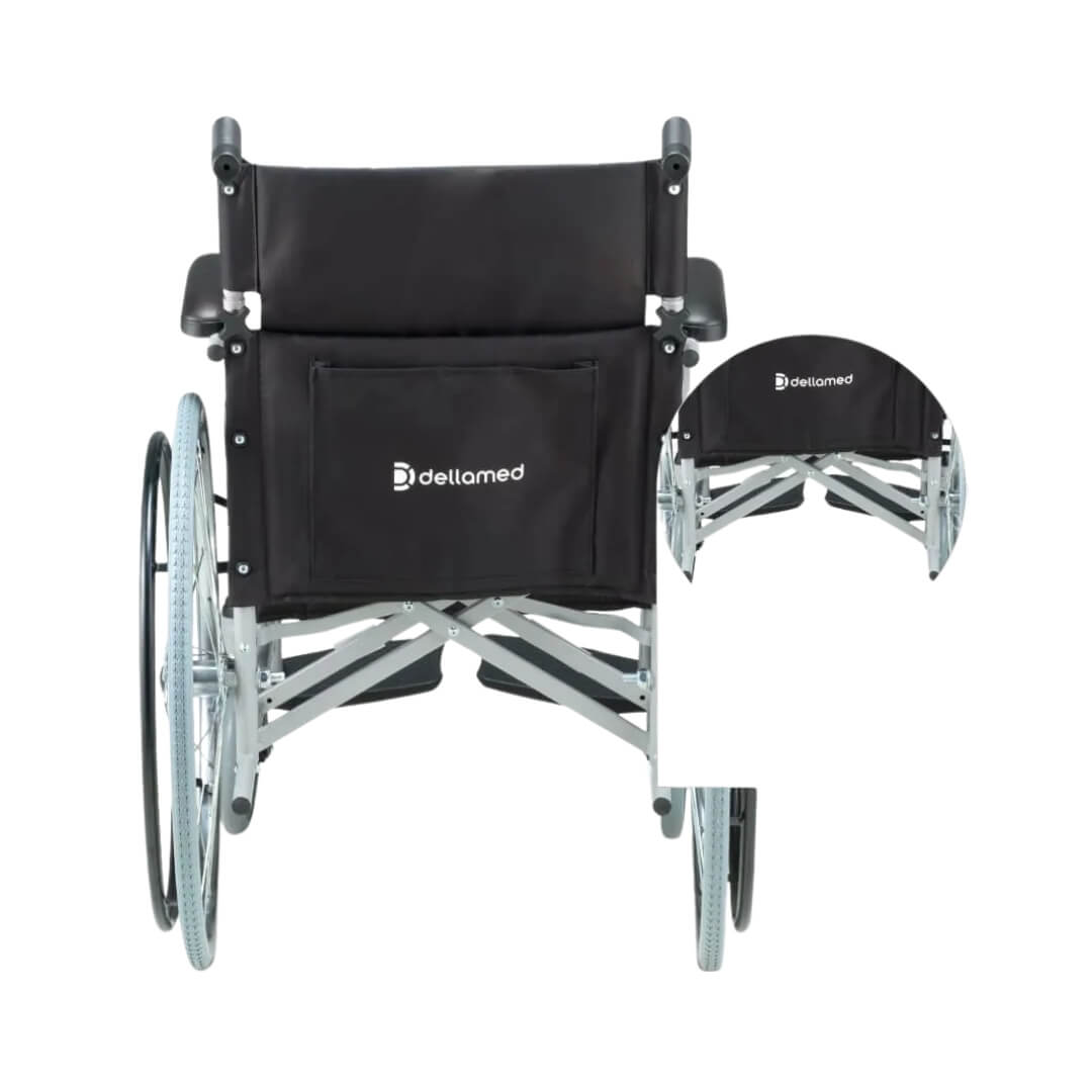 Cadeira de Rodas Dobrável em Aço D100 - Dellamed