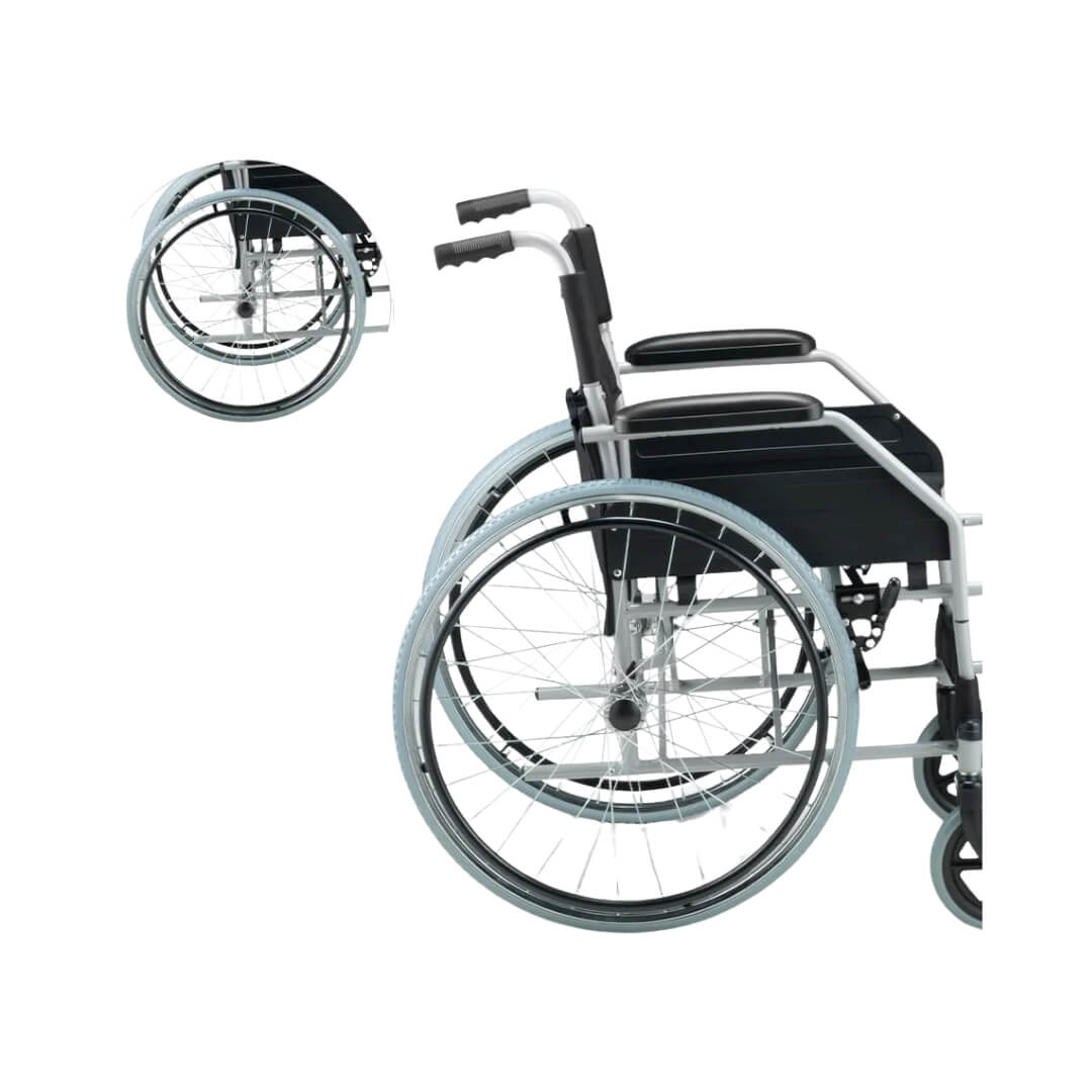 Cadeira de Rodas Dobrável em Aço D100 - Dellamed