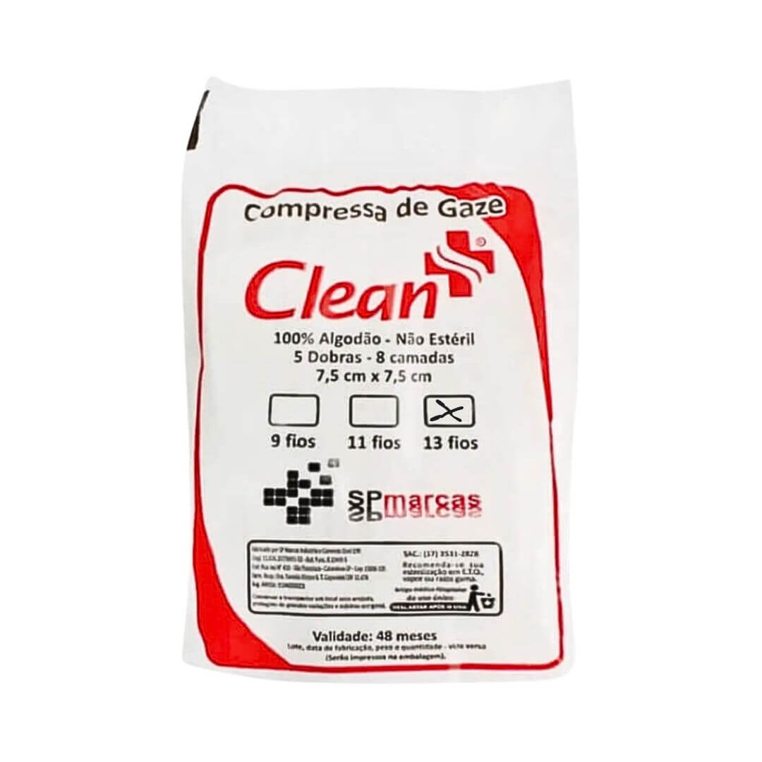 Compressa de Gaze Clean Não Estéril 100g - SP Marcas