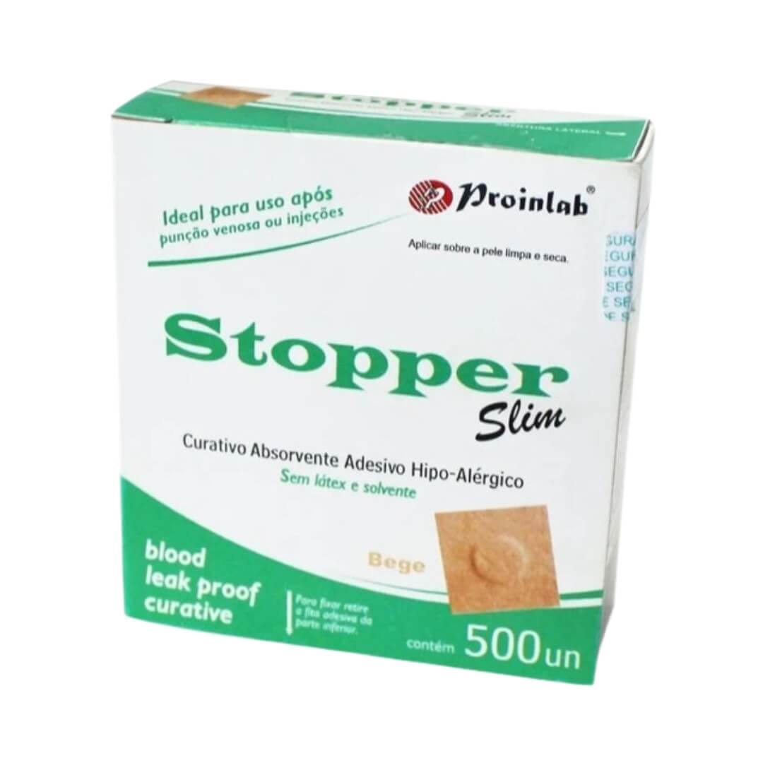 Curativo Stopper Slim Bandagem Bege 500 Unidades - Proinlab