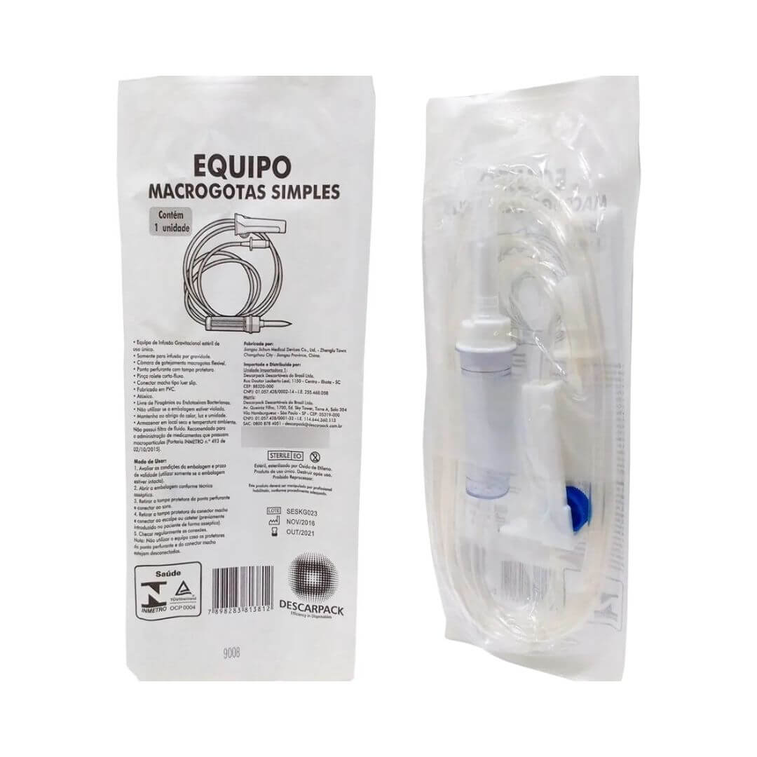 Equipo Macrogotas Simples Luer Slip PVC UN - Descarpack