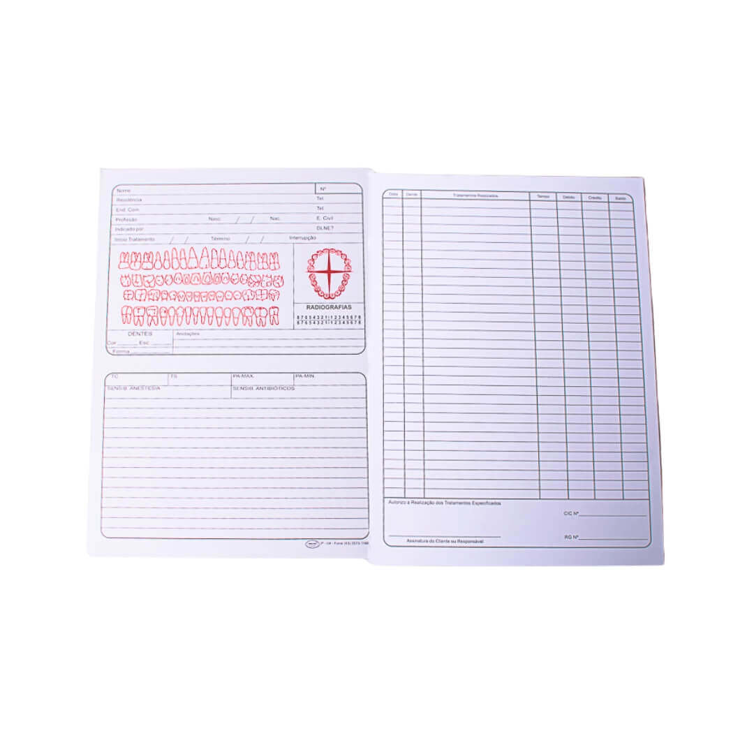 Ficha Clínica Dupla com 100 (P-04) - Preven - Dental Access