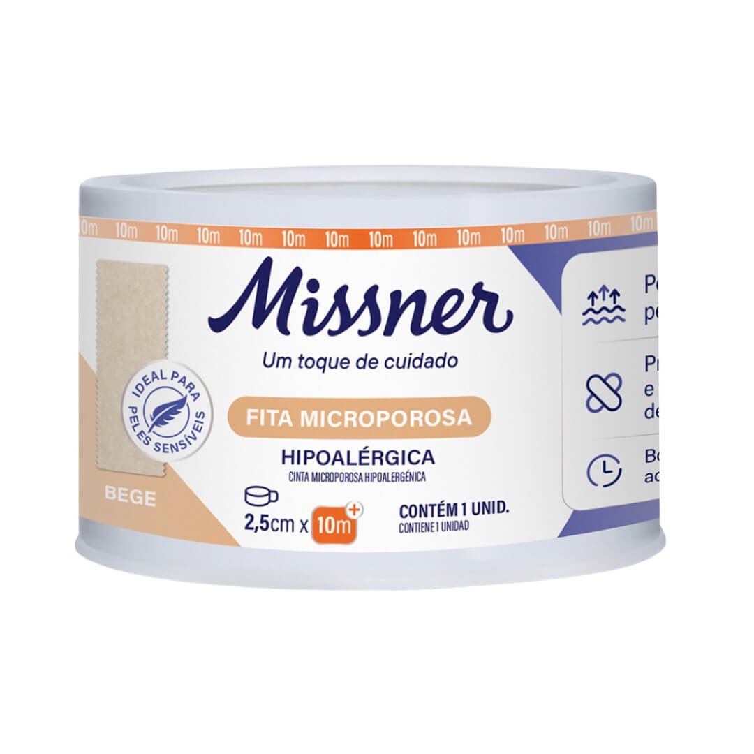 Fita Cirúrgica Hipoalérgica Microporosa Bege - Missner