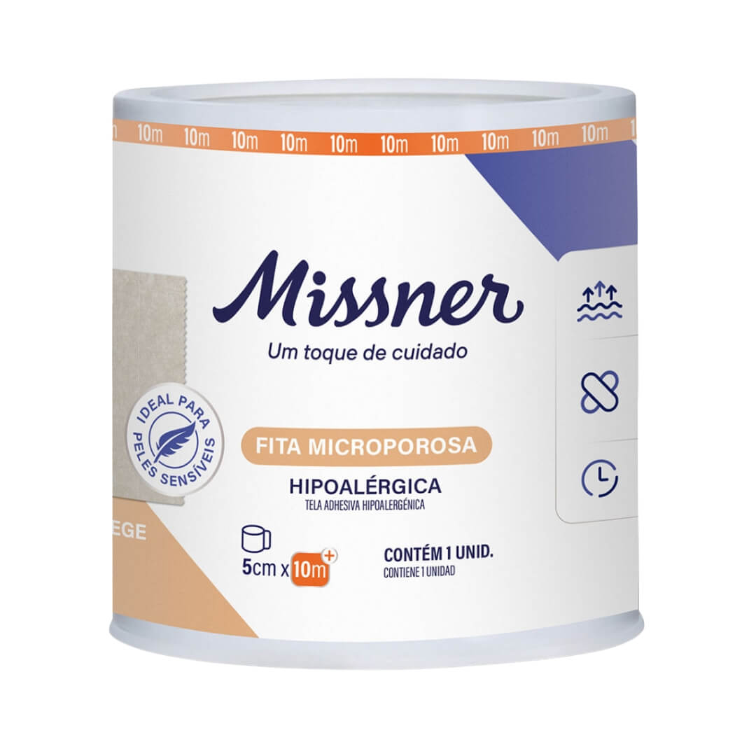 Fita Cirúrgica Hipoalérgica Microporosa Bege - Missner