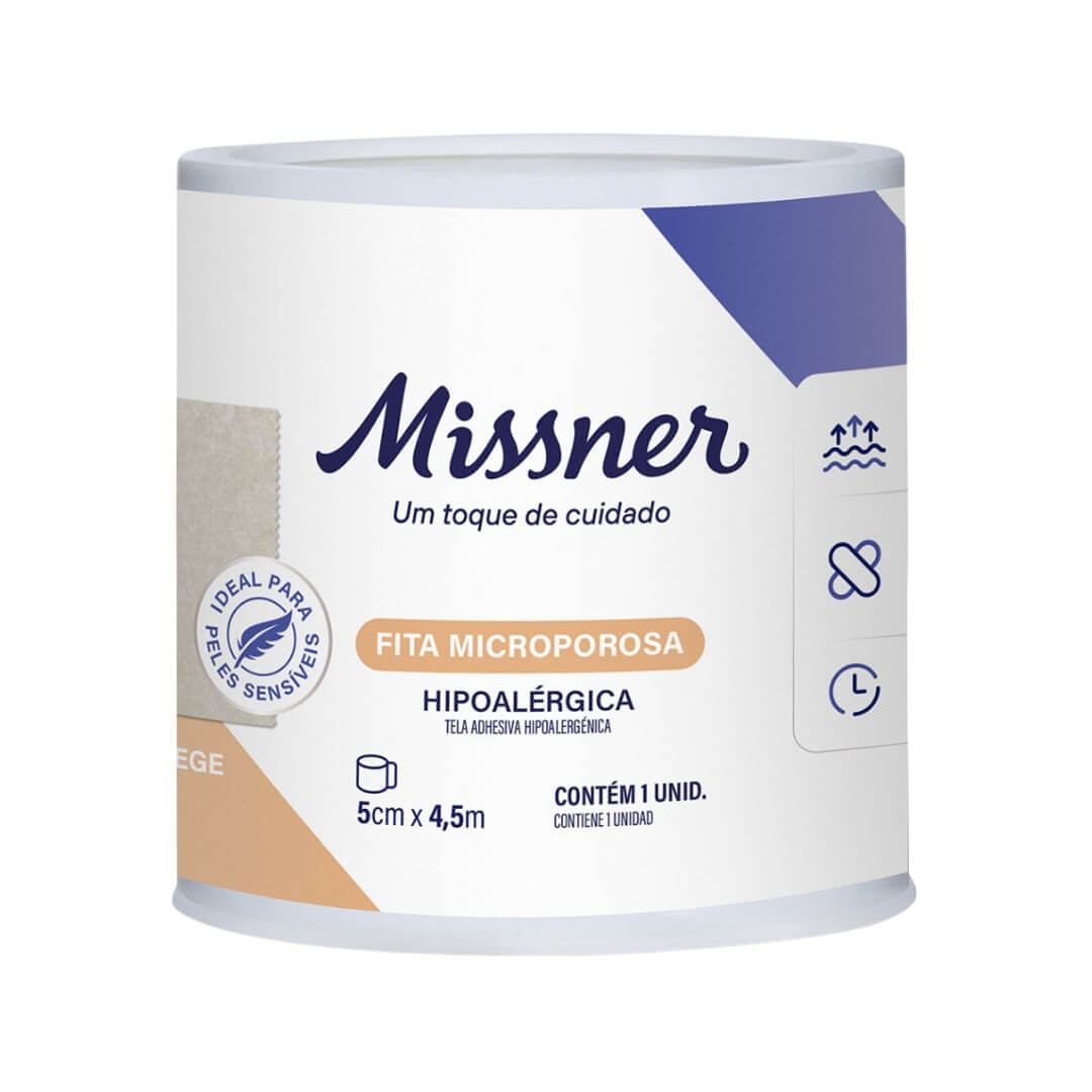 Fita Cirúrgica Hipoalérgica Microporosa Bege - Missner
