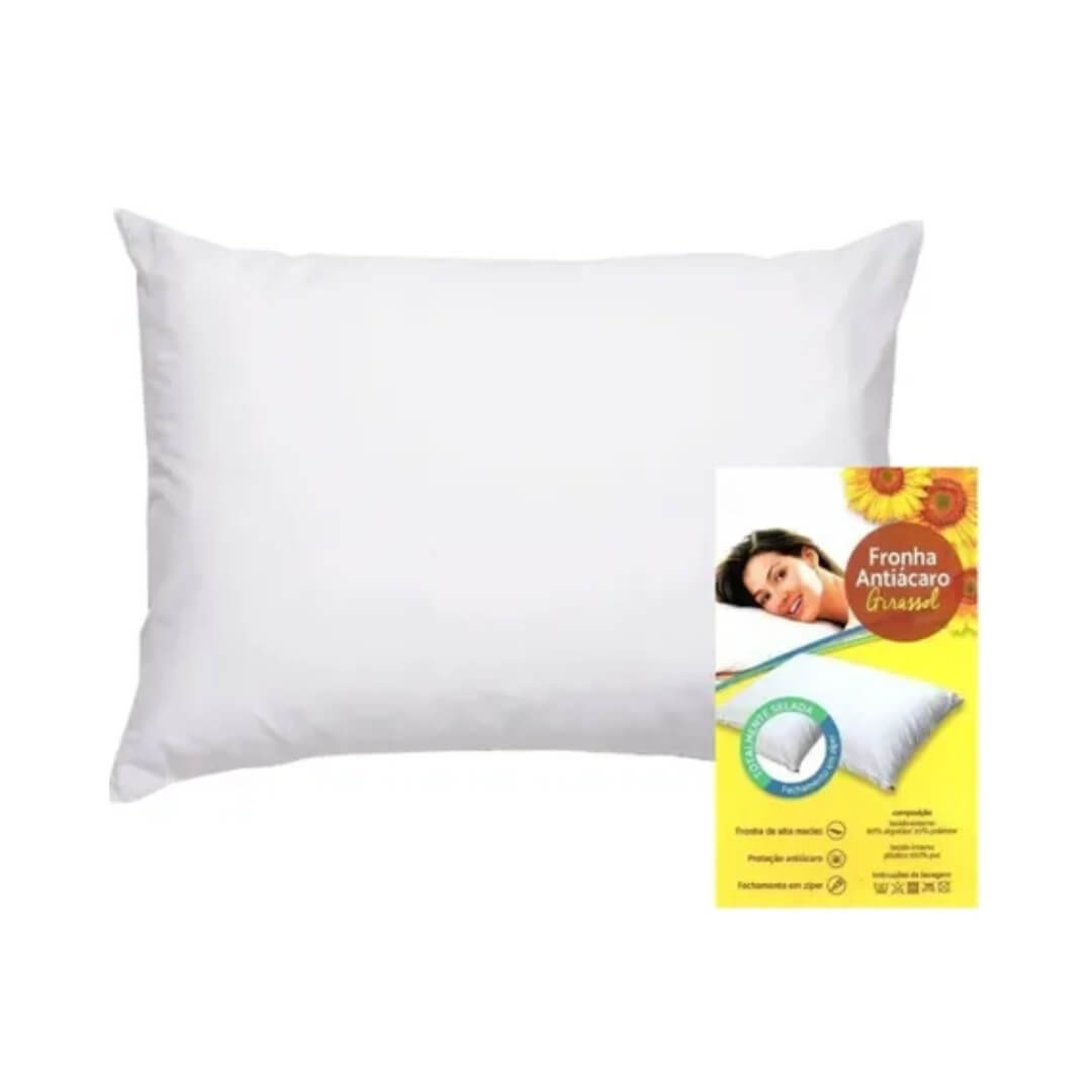 Fronha Anti-Ácaro Modelo Girassol - Natural