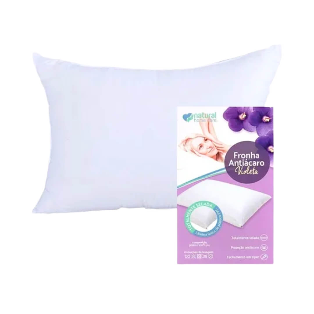 Fronha Impermeável Anti-Ácaro Modelo Violeta - Natural