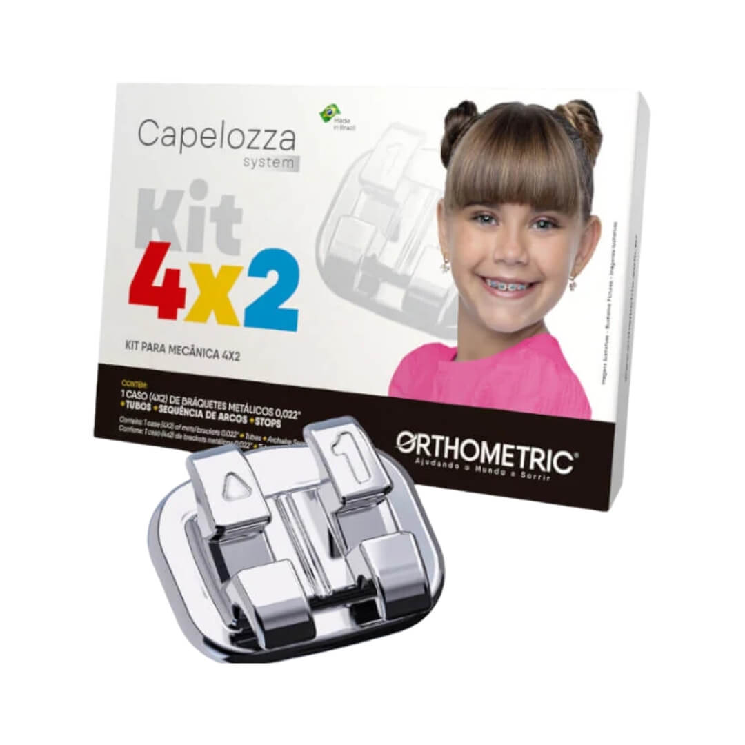 Kit Braquete Metalico Capelozza System 4x2 - Orthometric - Dental Access