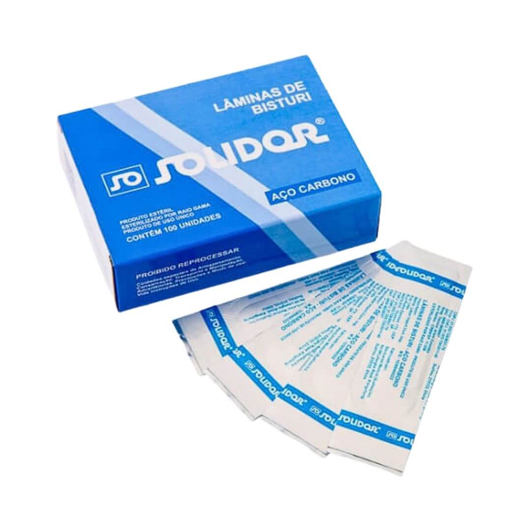 Lâmina de Bisturi Aço Carbono 100UN - Solidor
