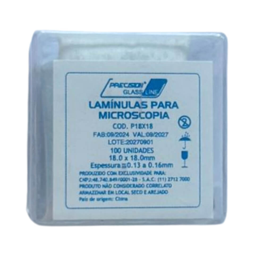 Lamínula de Vidro para Microscopia 100 UN - Precision