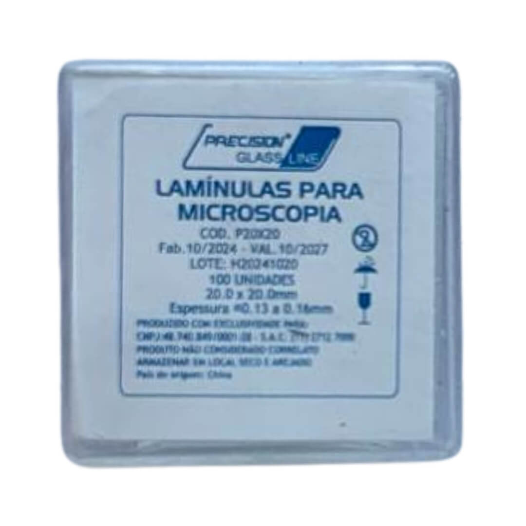Lamínula de Vidro para Microscopia 100 UN - Precision