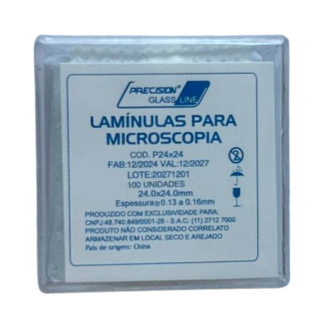 Lamínula de Vidro para Microscopia 100 UN - Precision