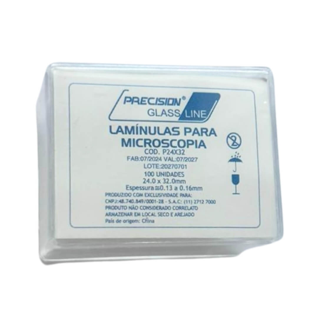 Lamínula de Vidro para Microscopia 100 UN - Precision