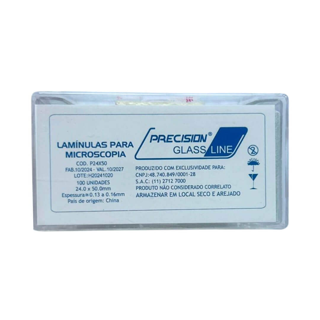Lamínula de Vidro para Microscopia 100 UN - Precision