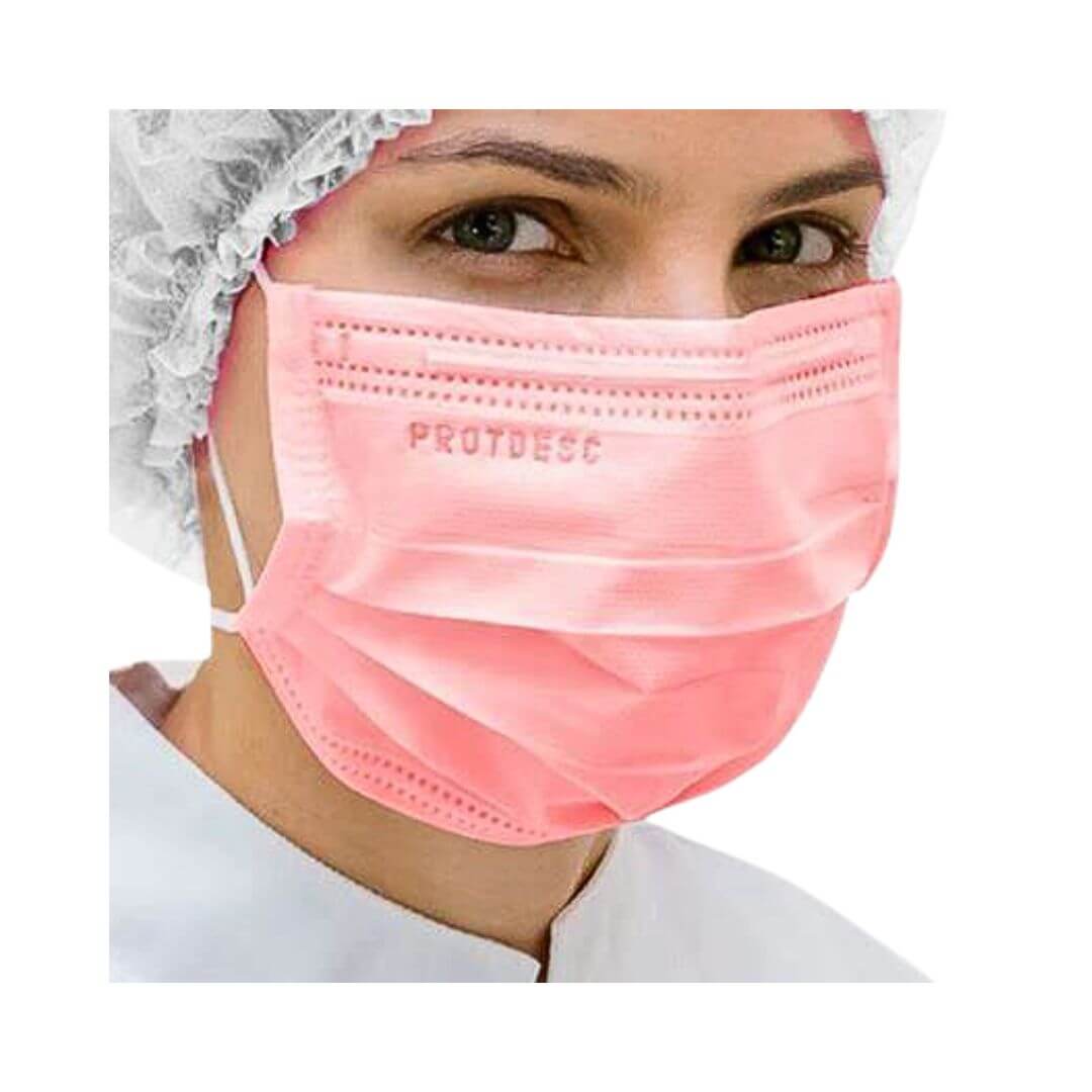 Máscara Cirúrgica Tripla com Elástico 50UN - Protdesc