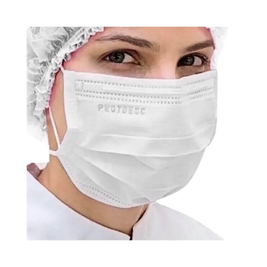 Máscara Tripla com Elástico Branca Protdesc | Dental Access