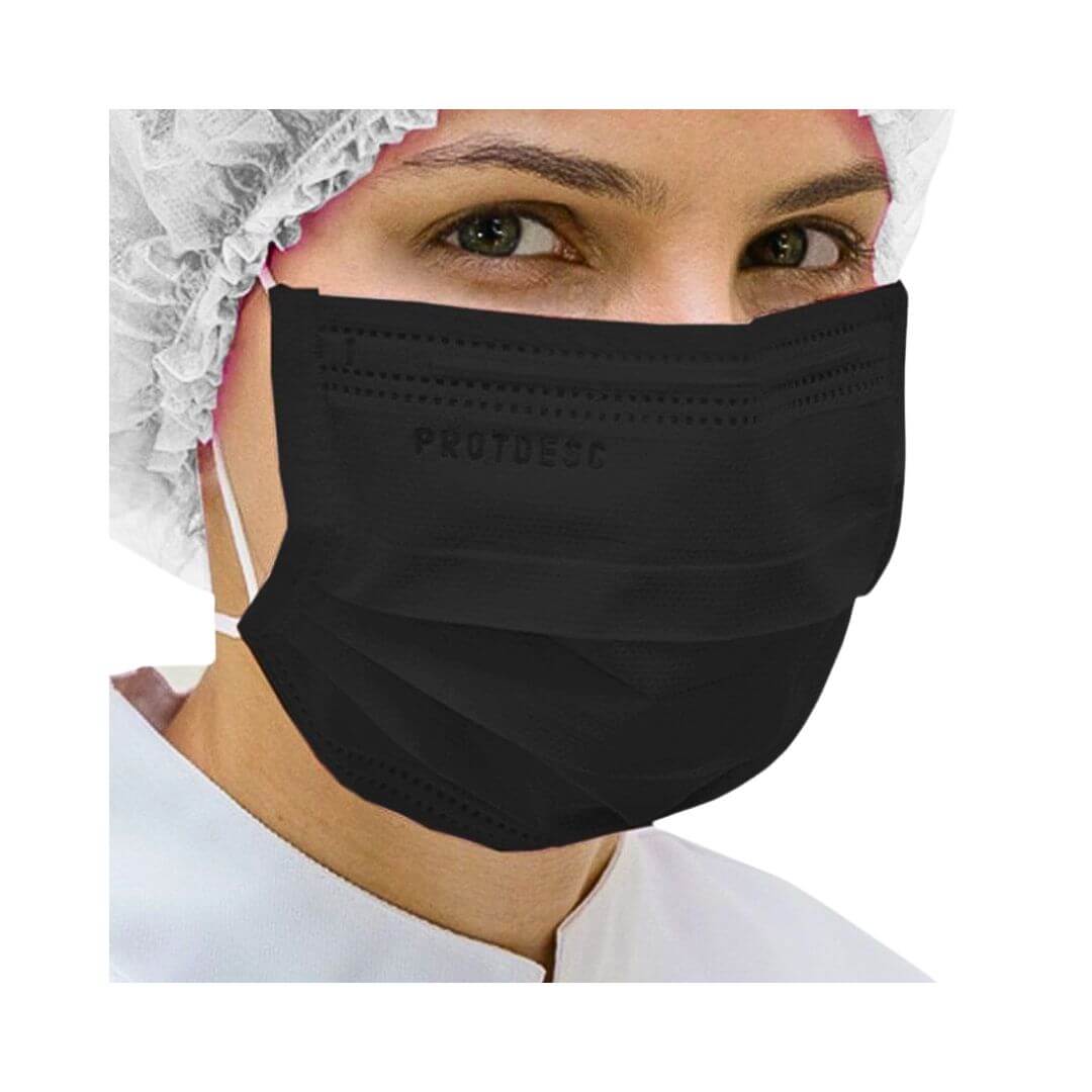 Máscara Cirúrgica Tripla com Elástico 50UN - Protdesc