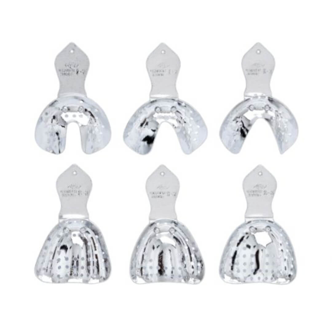 Adult Edentulous Shallow Aluminum Molds, 6 Pcs - Tecnodent