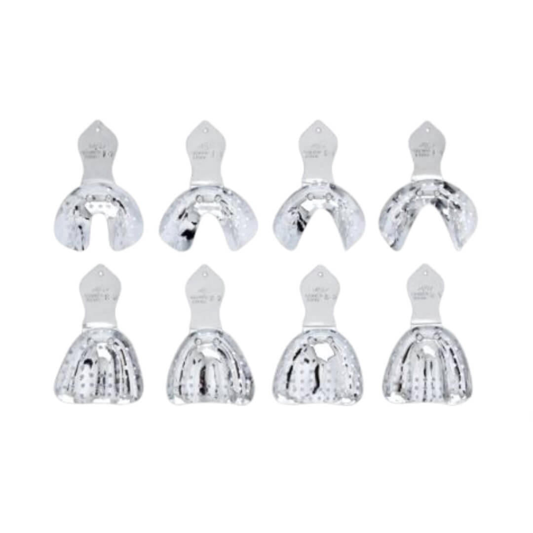 Adult Edentulous Shallow Molds, Aluminum, 8 Pcs - Tecnodent