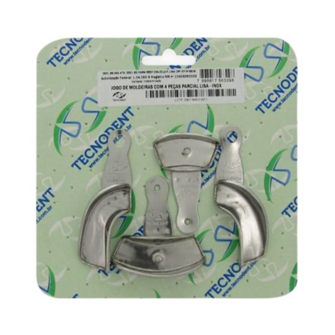 Moldeiras Parcias Lisa Inox Com 4 Peças- Tecnodent
