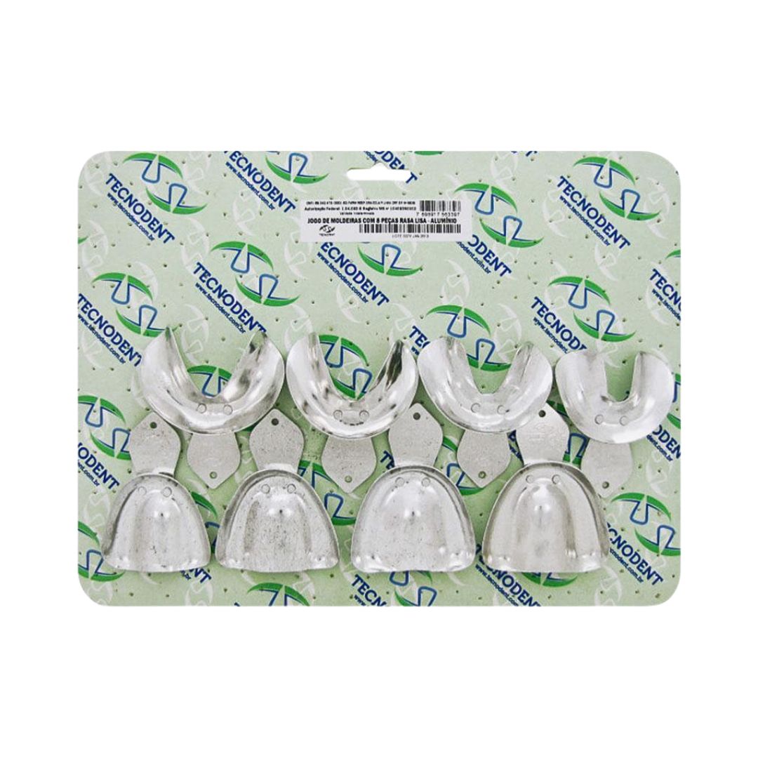 Kit Moldeiras Adulto Rasas Lisas Alumínio 8 Peças Tecnodent