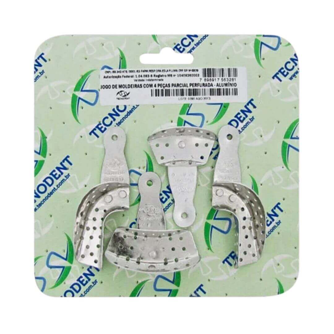 Perforated Aluminum Partial Trays, 4 Pieces - Tecnodent