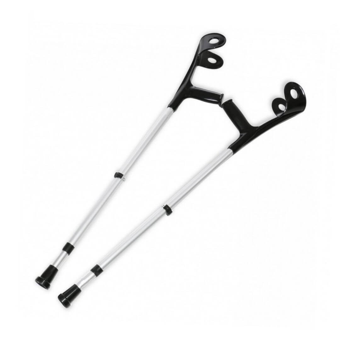 Muleta Canadense Braçadeira Fixa 150kg Preta CF1P - Indaiá