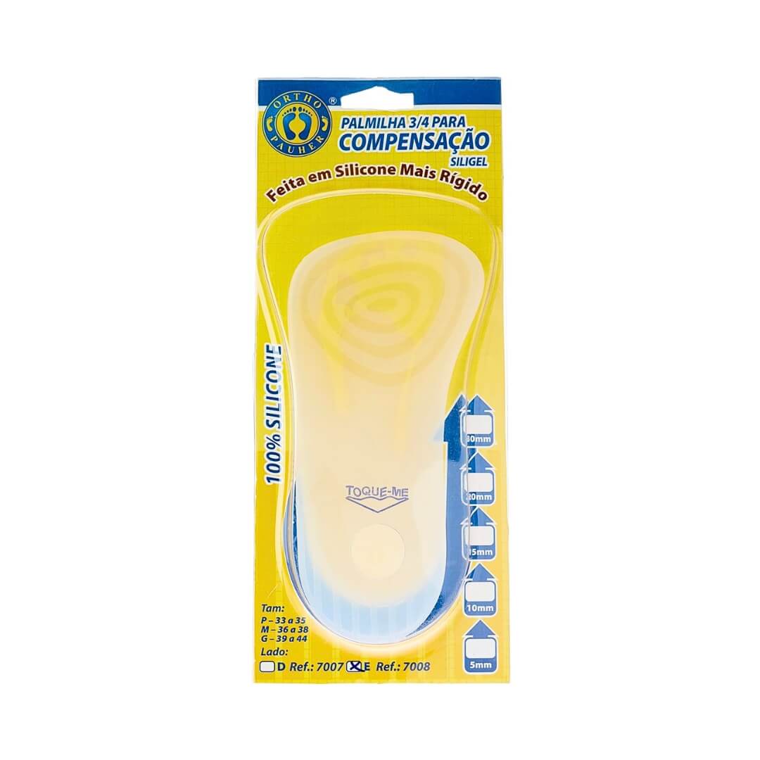 Palmilha 3/4 para Compensação Siligel Esquerdo 1cm - Ortho